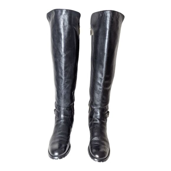 MICHAEL KORS Byrce Black Panel Leather Over The Knee Boot Size 8.5M - Picture 5 of 16